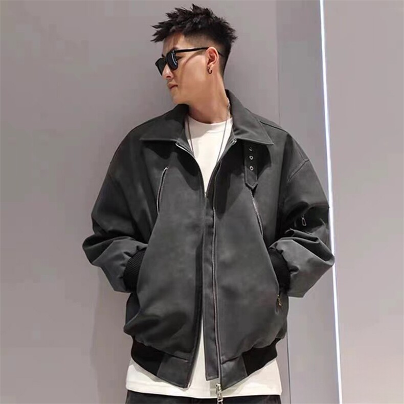 抖音得物痞帅外套男ins高街潮港风原宿风韩版潮流宽松夹克AY1029,男装夹克,电商A443