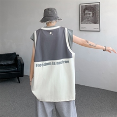 8XL-M重磅！特大码短袖T恤背心男宽松休闲假两件篮球服DX317P68，男装T恤，电商D206-1