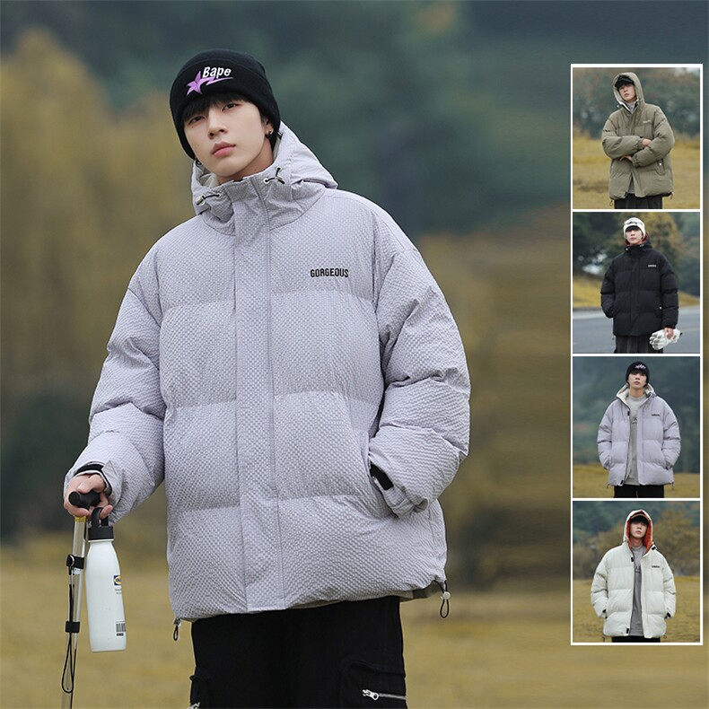 山系风连帽羽绒棉服冬季日系玉米格加厚棉袄外套 A436-8879-P105图片