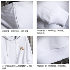 WY2132-P40纯棉连帽卫衣男大码运动帽衫宽松薄外套网格挂拍，男装卫衣，电商A040A