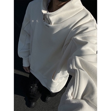 立领拉链拼接设计感卫衣男XH92-特p70，男装卫衣，电商B367