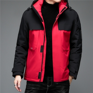 中老年白鸭绒羽绒服可脱卸帽冬季保暖休闲外套男ALXB8615-P315图片