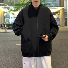 冲锋衣外套男春秋季新款宽松棒球领休闲工装夹克潮流JK0218--P75，男装夹克，星座308B-2
