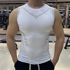速干衣男紧身宽肩T恤坎肩汗背心男士夏季运动纯色健身篮球BX13，男装T恤，星座1116A（原606A-3）