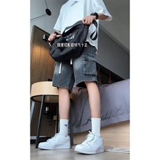 工装牛仔短裤宽松休闲潮流高街学生五分裤DK801P45，男装牛仔裤，电商D325