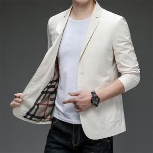 春秋季商务休闲西服男士便西宽松免烫纯色男装外套ZL99651-P140,灰色正装搭配男图片