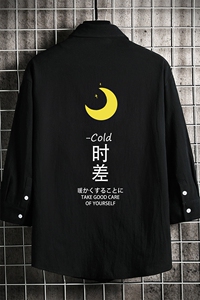 QC58047-P45 亚七分袖衬衫男大码五分袖衬衣男短袖 网格挂拍图片