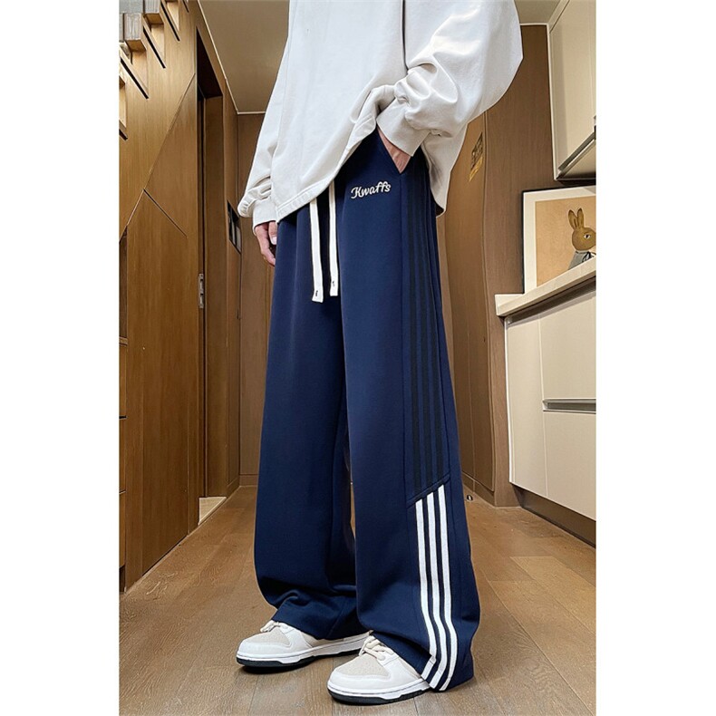 加绒休闲裤男秋冬新款港风宽松华棉复合奥利绒卫裤JR098-P55,男装休闲裤,星座214-3