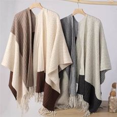 2025年秋季秋冬季拼色流苏加厚披肩,披肩,聚奥羊绒, 2025年秋季秋冬季拼色流苏加厚披肩,披肩,聚奥羊绒,