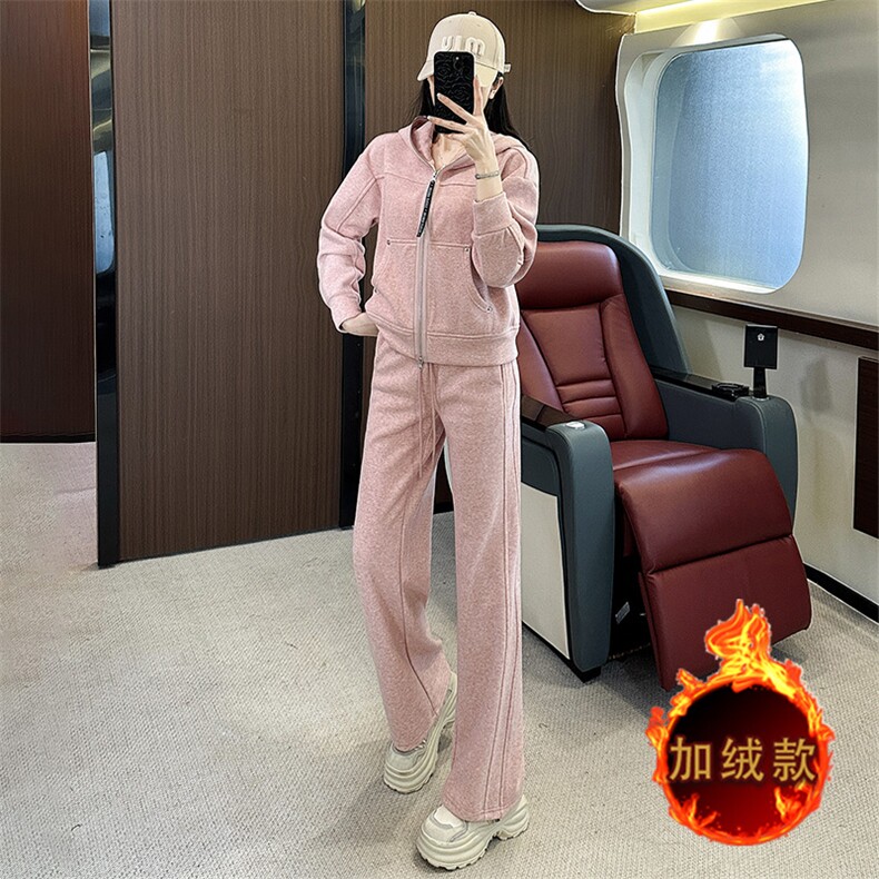 女秋冬新款宽松显瘦卫衣直筒裤两件套,女装套装/套裙,江南