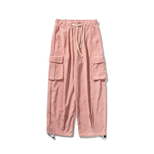 新款灯芯绒休闲裤大码男直筒宽松阔腿裤拖地长裤工装裤 D507/P60图片