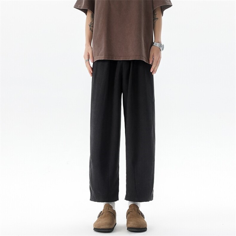 M-8XL春夏休闲裤特大码锥形萝卜裤直筒垂感阔腿九分裤KZ1953/P45，男装休闲裤，电商B238