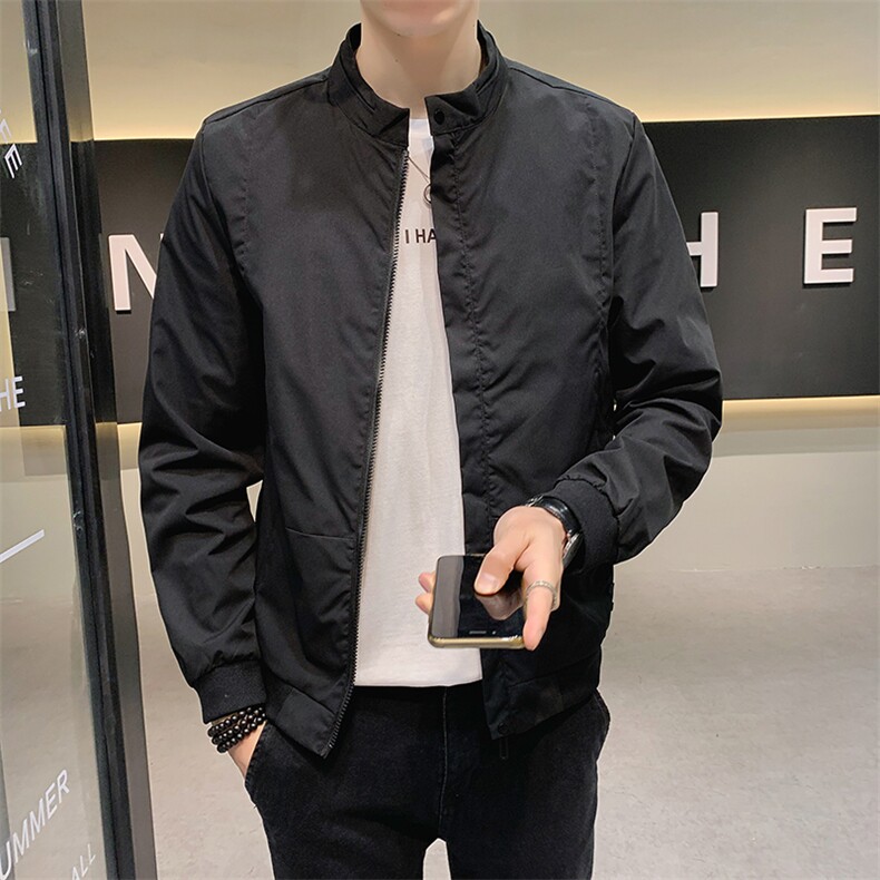春季新款外套男韩版潮流时尚帅气小立领百搭夹克J,男装夹克,电商A209