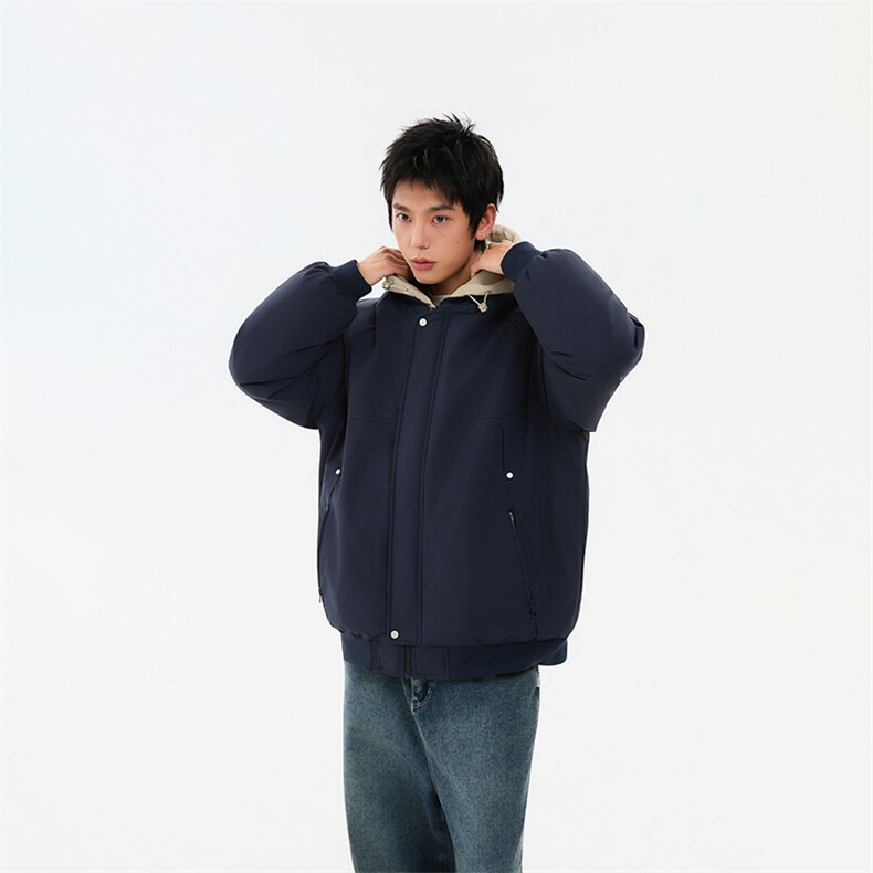 !潮流冬季连帽拉链加绒加厚棉衣情侣撞色棉服外套MY5567-P78,男装棉衣,星座610B-1