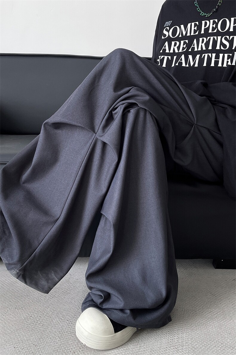 8XL-M立体褶皱设计西裤小众高街阔腿休闲裤特大码男裤K994P68控88,男装休闲裤,电商D206-1