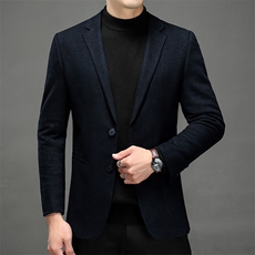 春秋男士宽松免烫西装上衣新款中年休闲厚款保暖西服ZL6812-P195，男装西服，星座1105-3