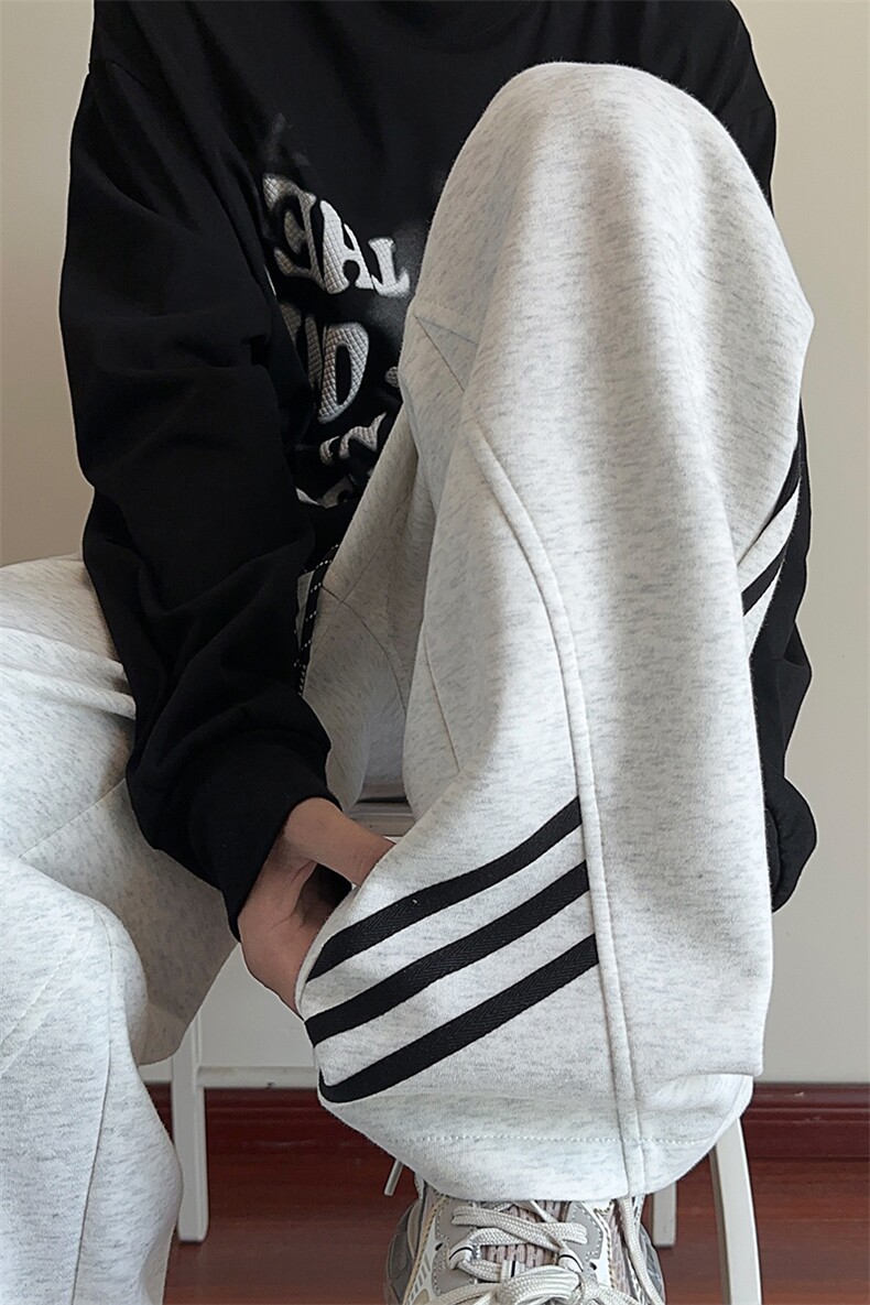供抖音7个高点击港风新款条纹裤男款宽松X416B-1-KL921-P55限88,男装休闲裤,星座416B-1