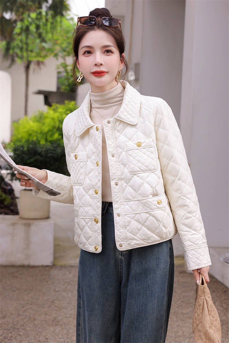 小香风轻薄羽绒服女2023秋冬新款时尚韩版小个子白鸭绒保暖外套潮,女装羽绒服,曼娅璐