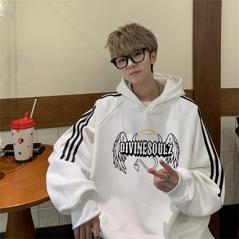美式三杠条纹复连帽卫衣秋冬男女宽松长袖SWY2472-P55控8850棉,男装卫衣,电商B370