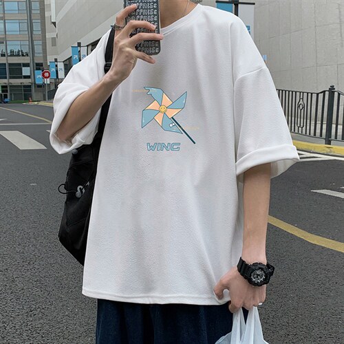 Q11112-P30 春夏季七分袖t恤男大码五分袖男短袖中袖图片