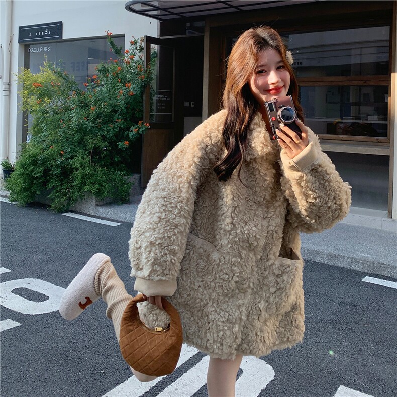 新款泰迪圈圈毛皮毛一体派克服2C282-997P235K368,女装派克服,2C282