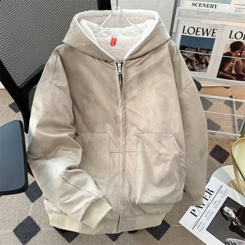 棉服男高级感加绒夹克外套加厚1324 P90图片