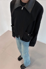 美式街头小众拼皮翻领外套飞行员夹克WT693特P66，男装夹克，星座908-1