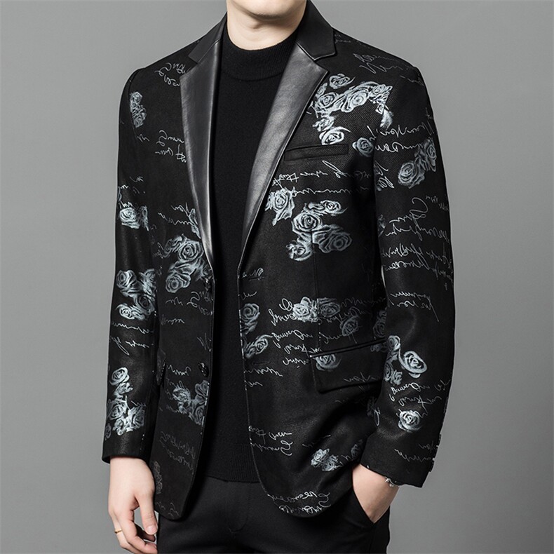 8113-1春秋款海宁真皮皮衣男绵羊皮花皮西服商务休闲男装P570,男装西服,电商B360A（原721A）