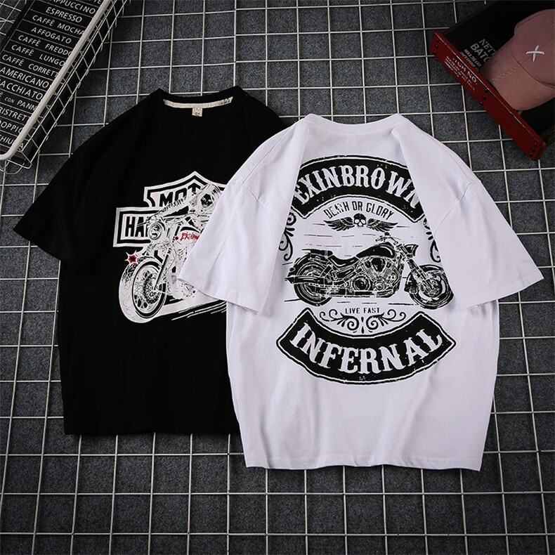 1图案已注册日系休闲情侣大码M-5XL短袖T恤男黑底网格7803F35控49，男装T恤，星座226-2