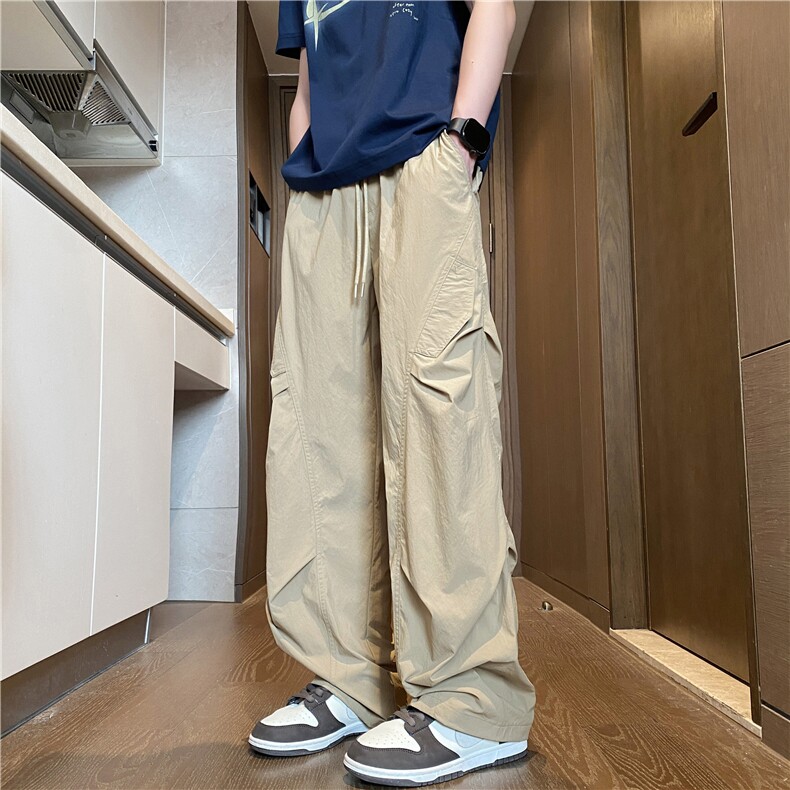 抖音品质褶皱设计百搭速干宽松休闲冲锋裤B315-K25589-特p30控58,男装休闲裤,电商B315