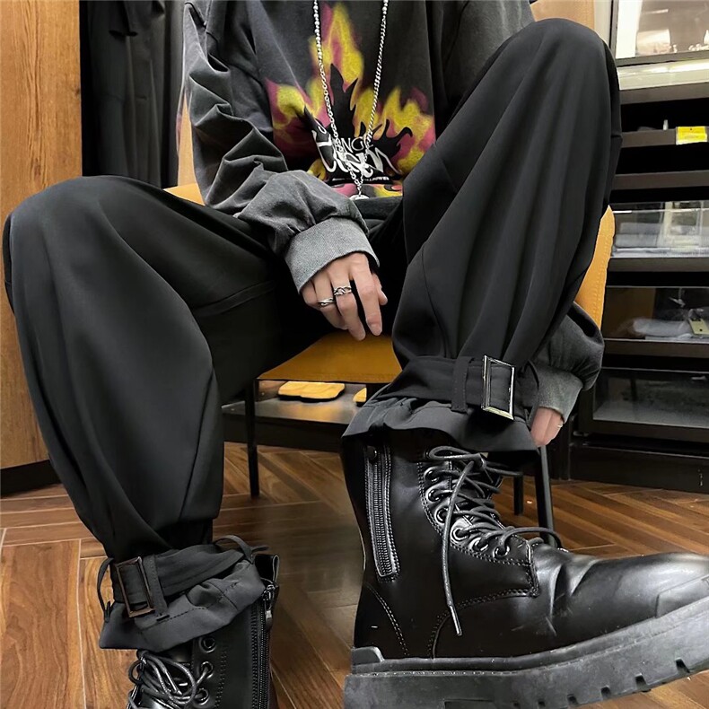 西装男韩版潮流高街帅气百搭2023夏季新款ins宽松束脚裤K1938-P35，男装西裤，星座412-2