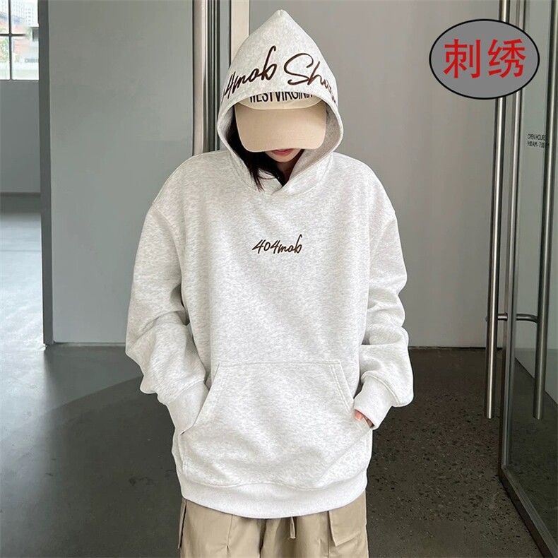 美式复古字母印花连帽卫衣男休闲潮流百搭情侣帽衫WY8167-P57,男装卫衣,星座208-5