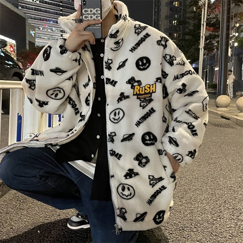 清仓万米面料补货羊羔毛绒外套夹克棉袄棉服棉衣男连帽P80立领P70，男装夹克，星座207