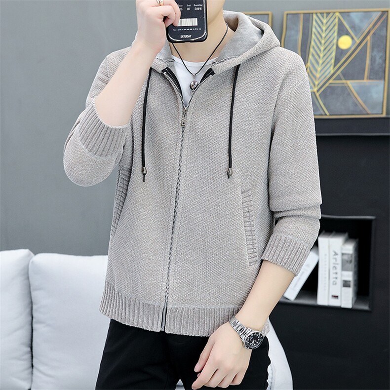 品质好秋冬季新款男士休闲连帽毛衣外套百搭加绒夹克8908-P50元,男装针织衫/毛衣,星座1706