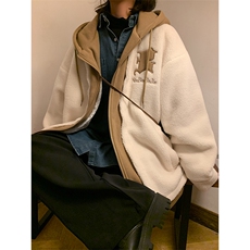 冬装假两件羊羔毛棉衣加厚棉服绣花外套A071-099-P125，男装棉衣，电商A071