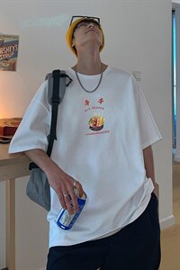 【】A003-CT1552-P25夏日印花T恤 控价43元 港风图片