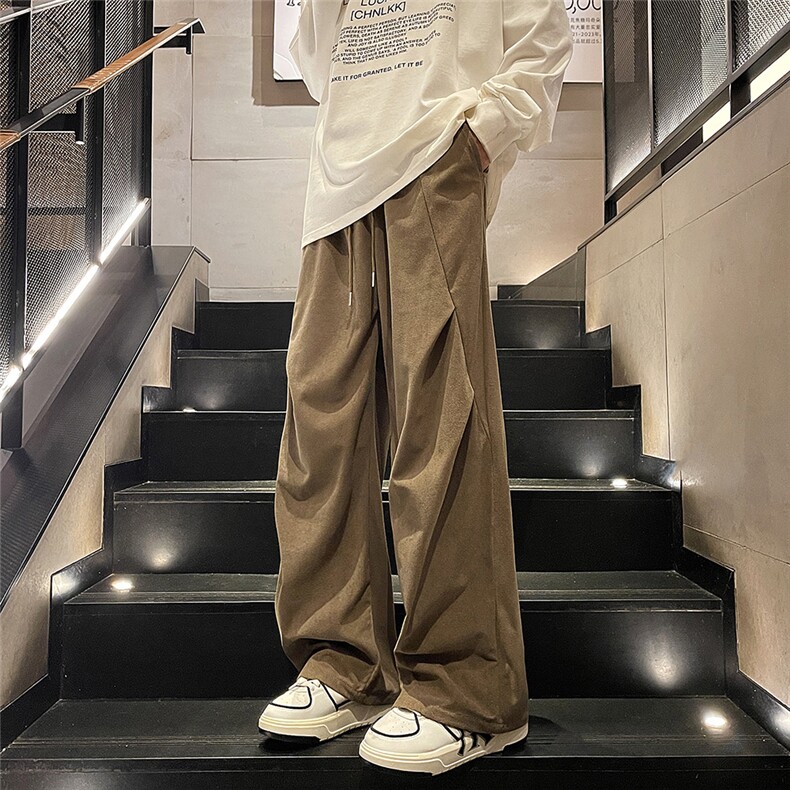 2024新款灯芯绒宽松直筒休闲裤潮流青少年百搭现货K8215-P34,男装休闲裤,星座512-3