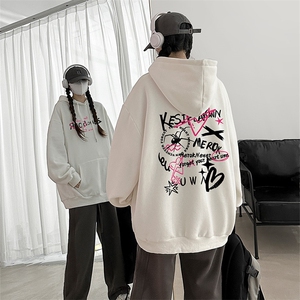 DT5316-TP55 控价78 冬季宽松时尚印花上衣男 女加绒加厚保暖卫衣图片