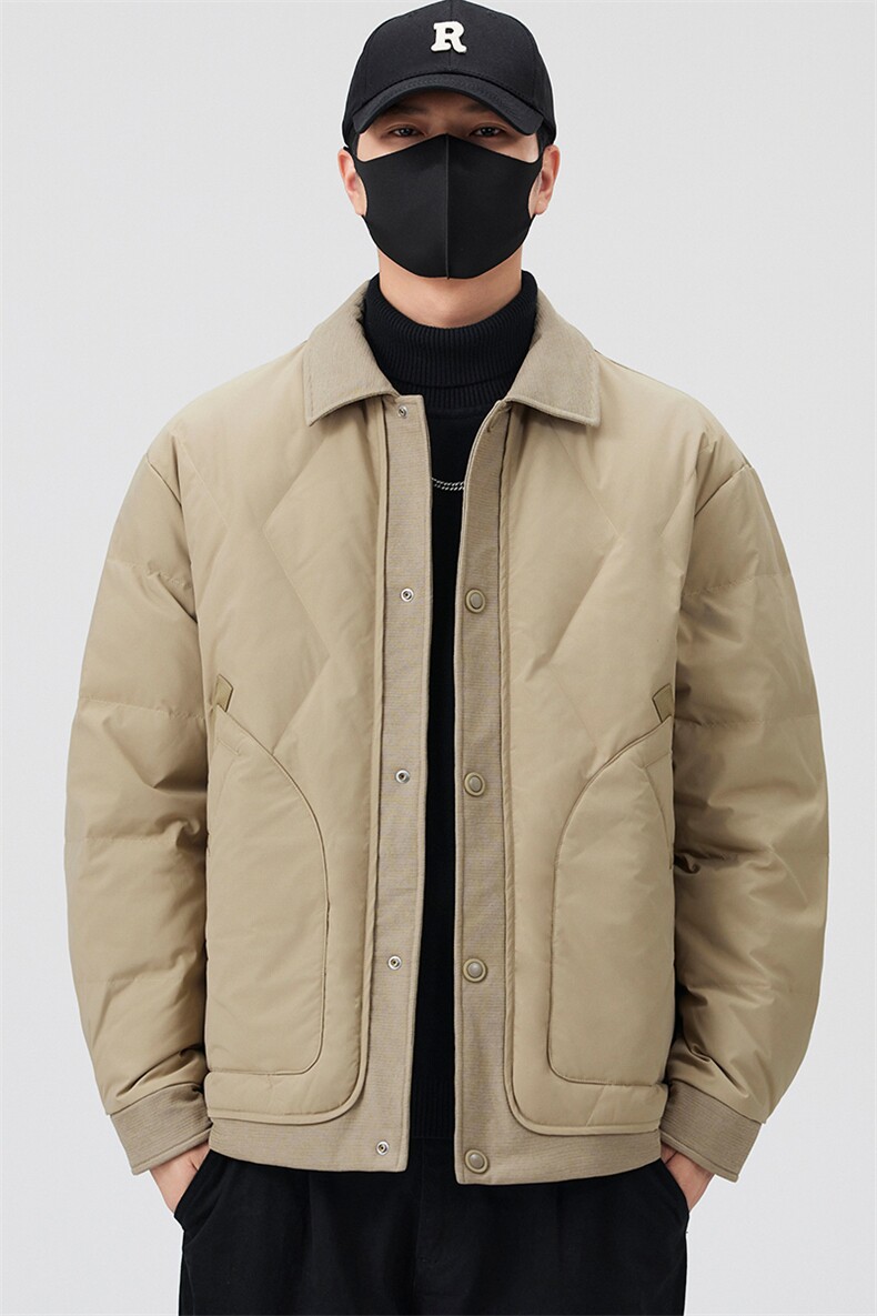 口罩风新标90白鸭绒2025潮流时尚拼接羽绒服男YR6062-P200,男装羽绒服,电商D240-242