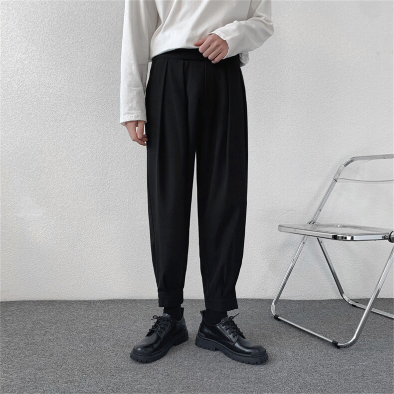 抖音网红魔术贴腰休闲西裤哈伦裤马丁靴裤子男/KM98 P55图片