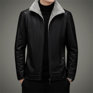 皮羽绒服男短款2023年冬季新款中年商务休闲上衣男士厚款保暖外套图片
