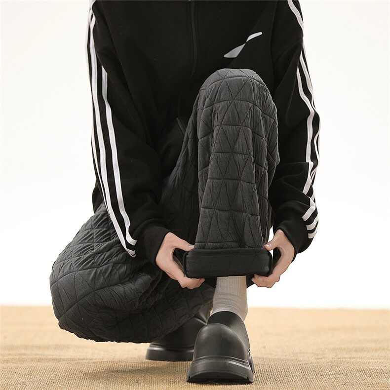 07冬季新款加棉加厚棉裤三角形压线宽松休闲裤XZ211-1-K2469-P75，男装棉裤，星座211-1