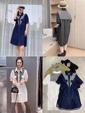 四色条纹拼接衬衣裙,其它,衣生缘