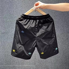 字母刺绣休闲短裤小众夏季百搭冰丝五分裤新款时尚男裤BL129P38，男装牛仔裤，星座1013-1