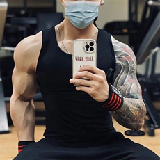 男士背心重磅棉粗螺纹街头工字无袖健身弹力修身吸汗肌肉男DX23，男装背心/马甲，星座1116A（原606A-3）