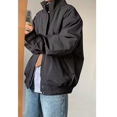 2025秋季纯色简约工装立领男女情侣潮流宽松夹克外套男女JKN36，男装夹克，星座516A