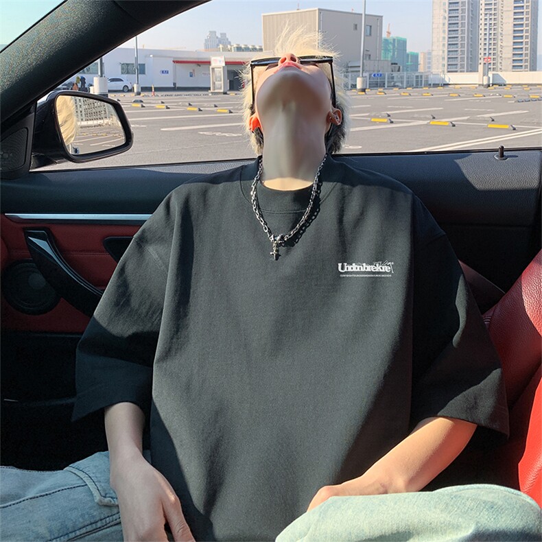 新款港风抖音直播短袖T260克TB5159批28纯棉220克T5159P23控38，男装T恤，电商C408(原B339-1)