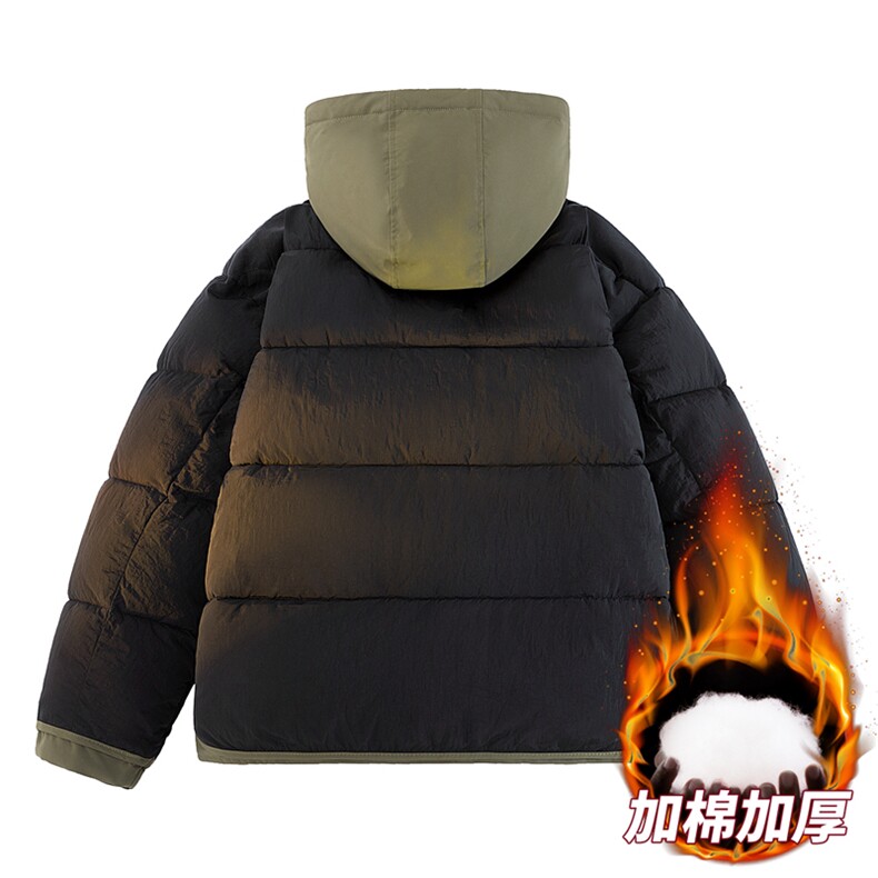 白底冬季加绒加厚假两件连帽男士防水保暖棉服A406MY8829P108,男装棉衣,星座309（原A406）