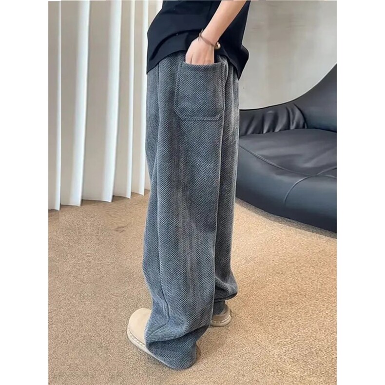 美式休闲裤子男秋冬季复古重磅宽松情侣阔腿休闲长裤LH9011-P42，男装休闲裤，星座1008