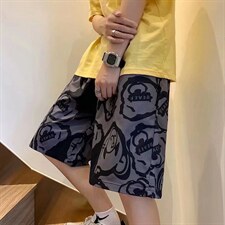 短裤男夏季潮流冰丝五分裤大码裤衩宽松薄款速干沙滩裤D2630-P18，男装牛仔裤，星座1008-2